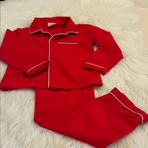 The Beaufort Bonnet Company Red Pajama Set with White Piping